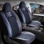 Fresh Start Infiniti Ex30d Uyumlu Yarı Deri Oto Koltuk Kılıfı Ön Arka Set Chester Serisi Siyah Mavi Fs - Siyah - Mavi