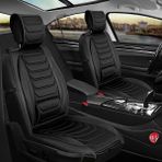 Fresh Start Opel Corsa F Uyumlu Lüx Deri Oto Koltuk Kılıfı Ön Arka Takım Antalya Serisi Siyah