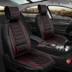 Fresh Start Porche Cayenne Uyumlu Lüx Deri Oto Koltuk Kılıfı Ön Arka Takım Antalya Serisi Siyah Kırmızı 03-09 - Siyah - Kırmızı