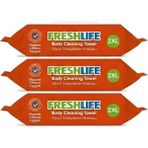 Freshlife Hasta Vücut Temizleme Islak Mendil Havlu 50 Yaprak Xl 3 Li Set 2xl