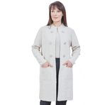 Fresh&Moda Anne Triko Cepli Düğme Detaylı Uzun Hırka (Krem)