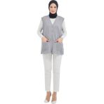 Fresh&Moda Düğmeli Gri Merserize Yelek