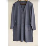 fresh&moda Kadın Gri Uzun Düğmeli Cepli Anne Penye Hırka - XL