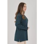 Fresh&Moda Kadın V Yaka Likralı Büyük Beden Orta Yaş Anne Penye Bluz