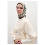 Freshscarfs Fındık Kabuğu Vıntage Garden Desen Pamuklu Viskon Eşarp