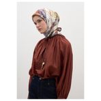 Freshscarfs Füme Nerıssa Desen Pamuklu Viskon Eşarp