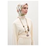 Freshscarfs Garden Joy Desen Pamuklu Viskon Eşarp Bej