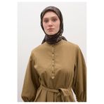 Freshscarfs Kahve Fall Breeze Desen Pamuklu Viskon Eşarp