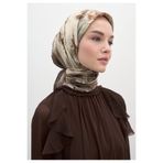 Freshscarfs Kahve Marıelle Desen Pamuklu Viskon Eşarp
