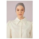 Freshscarfs Koyu Gri Fileli Dikişsiz Düz Bone