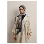 Freshscarfs LILIES DESEN İPEK KREP ŞAL SİYAH