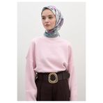 Freshscarfs Magnolıa Desen Pamuklu Viskon Eşarp Mavi