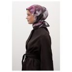 Freshscarfs Mürdüm Gardenıa Desen Pamuklu Viskon Eşarp