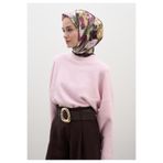 Freshscarfs Mürdüm Rose Breeze Desen Pamuklu Viskon Eşarp