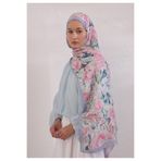Freshscarfs PURE FLORA DESEN RAMİ ŞAL PEMBE