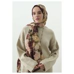 Freshscarfs ROSE BREEZE DESENLİ PAMUK VİSKON ŞAL BORDO