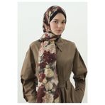 Freshscarfs ROSE BREEZE DESENLİ PAMUK VİSKON ŞAL SİYAH