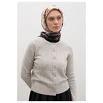 Freshscarfs Siyah Marıelle Desen Pamuklu Viskon Eşarp