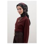 Freshscarfs Siyah Mıdnıght Rose Desen Pamuklu Viskon Eşarp