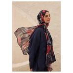 Freshscarfs SUMMER ROSE DESEN RAMİ ŞAL LACİVERT