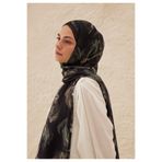 Freshscarfs SUMMER ROSE DESEN RAMİ ŞAL SİYAH