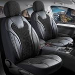Freshstart Citroen Nemo 2+1 Deri Detaylı Oto Koltuk Kılıfı Ön Arka Set Siyah Siena Model Fs