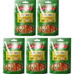 Freshy Chicky Twists 5 Paketlik Set - 50 Adet Tavuk Eti Kaplı Burgu Çiğneme Çubuğu