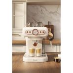 Fressi EM-01 Ristretto Süt Köpürtücülü 20 Bar Basınçlı Espresso Latte Cappuccino Americano Makinesi 1.2 L krem