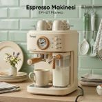 Fressi EM-411 Mavera Ahşap Detaylı 20 Bar Krem Espresso Makinesi