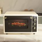 Fressi FR-MF01 Vintage Retro Krem 46 lt Lambalı Termostatlı Saatli 2000 w Midi Fırın