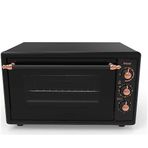 Fressi FR-MF01 Vintage Retro Siyah 46 lt Lambalı Termostatlı Saatli 2000 w Midi Fırın