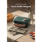Fressi Tost Ve Waffle Makinesi | Çıkarabilir Yapışmaz Plakalı | 3 Ayrı Plaka | - Yeşil