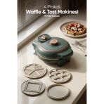 Fressi Tost Ve Waffle Makinesi | Çıkarabilir Yapışmaz Plakalı | 4 Ayrı Plaka | FR-TM59 Multibello Yeşil