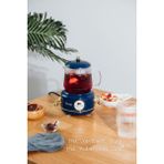 Fressi YSB-GC02 Eiffel Lacivert 600ml Elektrikli Çok Fonksiyonlu Cam Su Isıtıcısı Kettle Bitki Çayı Makinesi
