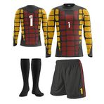 FreySport Retro Siyah Bordo Sarı Kaleci Seti