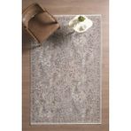 Frezia Floral Bambu Polyester Oturma Odası Salon Mutfak Halısı Eskitme Çiçekli Vintage Halı - Açık Gri - 140 x 200 cm