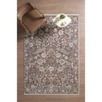 Frezia Floral Bambu Polyester Oturma Odası Salon Mutfak Halısı Eskitme Çiçekli Vintage Halı - Gri - 80 x 150 cm