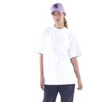 Friday Offset Agar Kadın Beyaz %100 Koton Bisiklet Yaka Oversize Tişört
