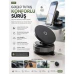 Friemats Manyetik Telefon Tutucu Vantuzlu Araç Ofis Masa Üstü 360° Mıknatıslı Güçlü Vakumlu Telefon Tutacağı