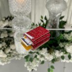 Friend Polo Mekanizmalı Kızaklı Katlık Şeffaf Iç Bölmeli Baskılı Kırmızı Deri Cüzdan