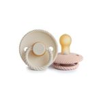 Frigg Rope Ikili Kauçuk Emzik - Blush / Cream 0-6 Ay