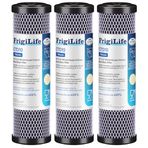 FrigiLife 1 Mikron 10 "x 2.5" Tüm Ev CTO Karbon Sedimen Su Filtresi Uyumlu DuPont WFPFC8002, WFPFC9001, SCWH-5, WHCF-WHWC, FXWTC, RO Ünitesi Lavabo ve Tezgah Filtrasyon Sistemi Altında, 3Pack