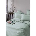 Frill Mint Yıkanmış %100 Pamuk Poplin Nevresim Takımı Çift Kişilik - Yeşil - 200 x 220 cm