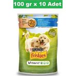 Friskies Junior Tavuklu Pouch 10x100 gr Yavru Köpek Konservesi