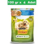 Friskies Junior Tavuklu Pouch 4x100 gr Yavru Köpek Konservesi