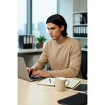 FRM Erkek Basic Regular Fit Dik Yaka Triko Kazak Orta Kalınlıkta Yumuşak Dokusuyla Şıklık Sunar - Camel