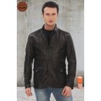 FRM Erkek Ceket Siyah Şık ve Klasik Derimont Düğmeli ve Fermuarlı - 5XL