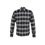 Frm Erkek Moda Uzun Kol Dokuma Gri Slim Fit Düğmeli Yaka Apoletli Kışlık Oduncu Kareli Gömlek, Gri, Xl