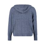Frm Kadın Büyük Beden Moda Şık Regular Kapüşonlu Uzun Kol Saç Örgü Kapüşonlu Fermuarlı Triko Hırka, Antrasit, 5Xl
