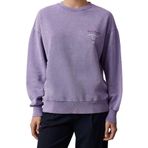 Frm Kadın Moda Bol Bisiklet Yaka Düşük Kol Uzun Ön Ve Sırt Baskılı Yıkamalı Geniş Kalıp Örme Sweatshirt, Lila, M